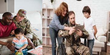 Soldier with family