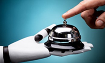 robot hand with a bell