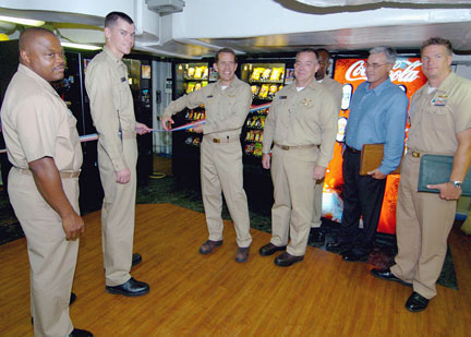 Photograph from the Navy Cash kickoff aboard the USS George Washington