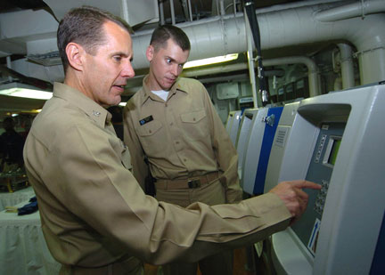 Photograph from the Navy Cash kickoff aboard the USS George Washington