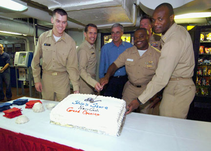 Photograph from the Navy Cash kickoff aboard the USS George Washington