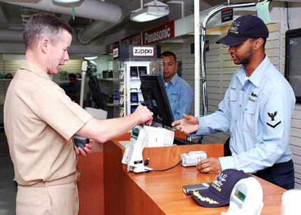 Photograph from the Navy Cash kickoff aboard the USS George Washington